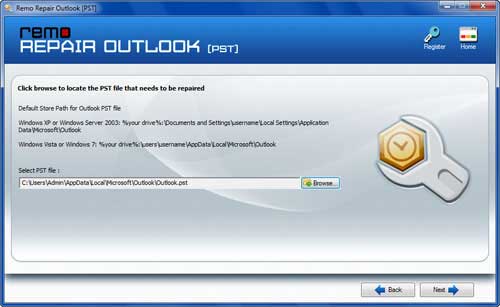 Repairing Outlook OST File in Outlook 2007 - Browse OST File